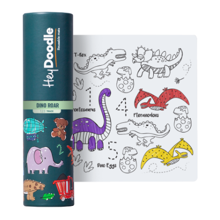 DINOZAURY silikonowa mata do kolorowania w tubie