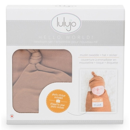 TAN zestaw kocyk bambusowy 120x120 cm i czapka