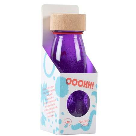 Butelka sensoryczna do zabawy FLOAT fioletowa Petit Boum