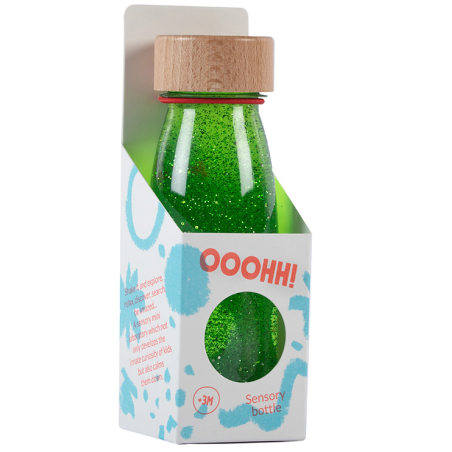 Butelka sensoryczna do zabawy FLOAT zielona Petit Boum