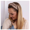 Marszczulka lniana LATTE opaska do włosów