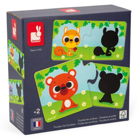 ZWIERZĘTA I ICH CIENIE tekturowe puzzle do pary 24 el.