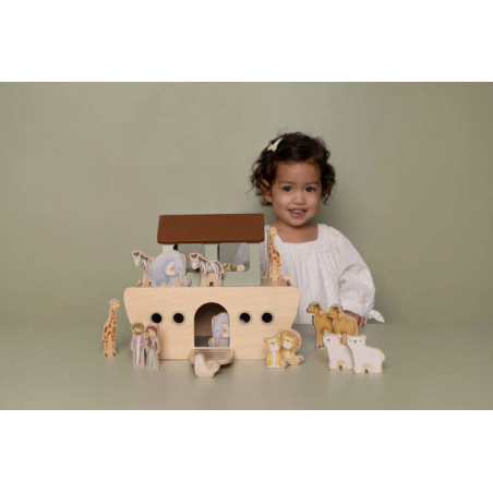 DREWNIANA ARKA NOEGO z figurkami 25 el.