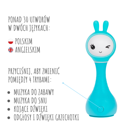 NIEBIESKI KRÓLICZEK interaktywna zabawka edukacyjna Smarty Bunny