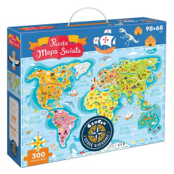 MAPA ŚWIATA puzzle tekturowe 300 el.