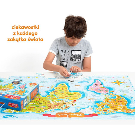 MAPA ŚWIATA puzzle tekturowe 300 el.