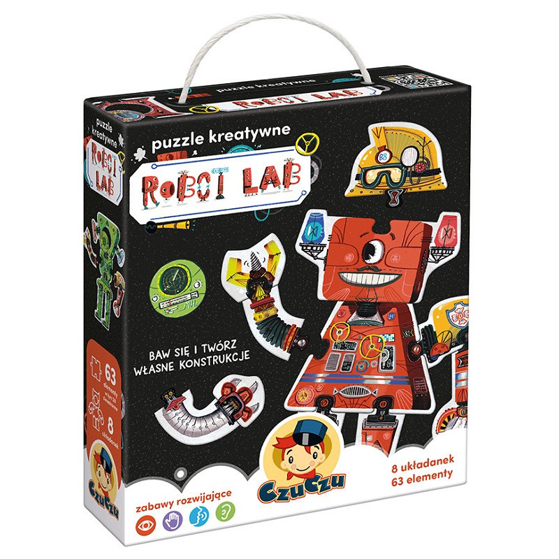 ROBOT LAB puzzle kreatywne 63 el.