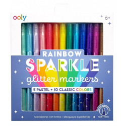 FLAMASTRY Z BROKATEM 15 szt. Rainbow Sparkle Glitter Markers