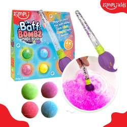 KULE DO KĄPIELI zestaw 4 szt. z pędzlem Baff Bombz Magic Brush 140 g