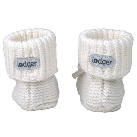 BUCIKI NIECHODKI DZIERGANE BAWEŁNIANE 0-6 m Białe Cloud Dancer