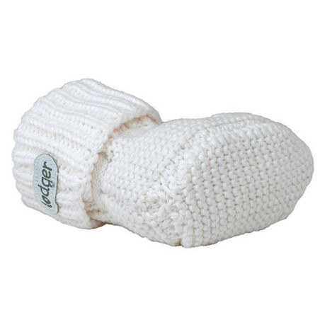 BUCIKI NIECHODKI DZIERGANE BAWEŁNIANE 0-6 m Białe Cloud Dancer