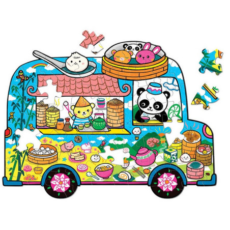 FOOD TRUCK tekturowe puzzle konturowe 75 el.