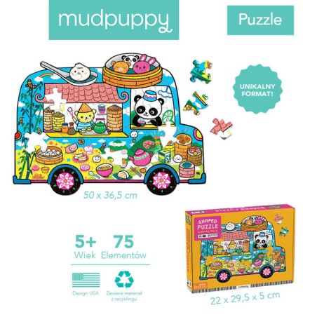 FOOD TRUCK tekturowe puzzle konturowe 75 el.