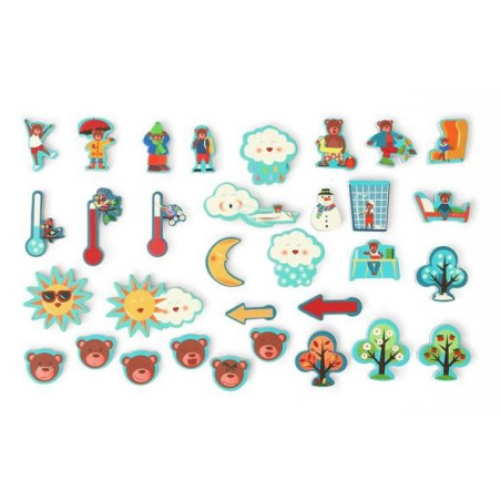 ZEGAR I POGODA magnetyczna układanka kształty i kolory Edulogic