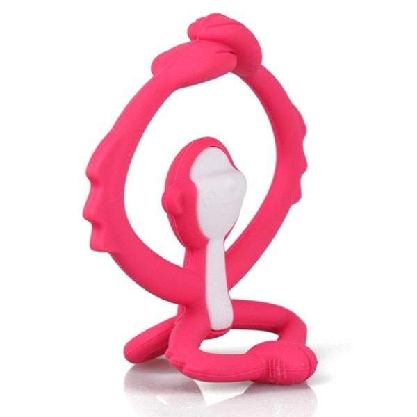 CIEMNORÓŻOWA MAŁPKA silikonowy gryzak