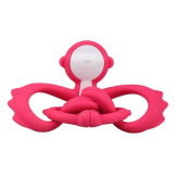 CIEMNORÓŻOWA MAŁPKA silikonowy gryzak