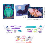 ZWIERZĘTA NOCĄ zestaw artystyczny nawlekanie