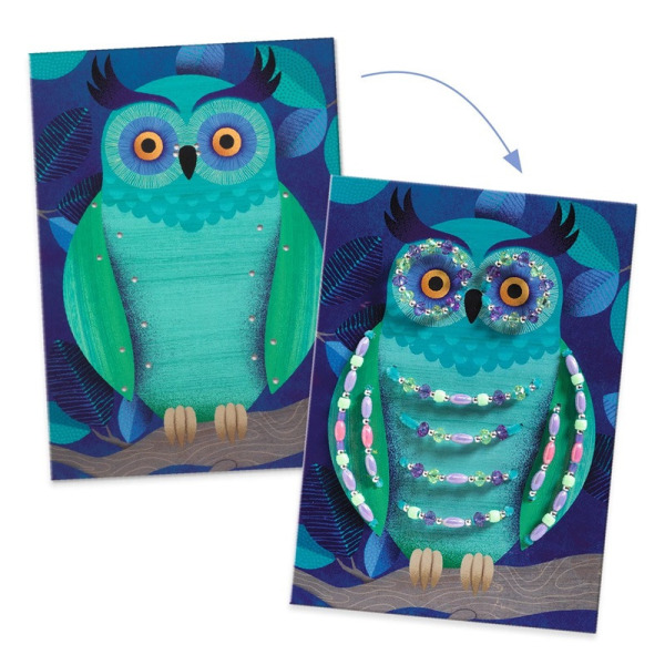 ZWIERZĘTA NOCĄ zestaw artystyczny nawlekanie