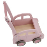 DREWNIANY WÓZEK na zabawki Pink FSC