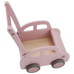DREWNIANY WÓZEK na zabawki Pink FSC