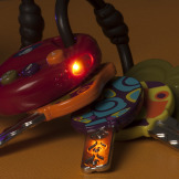 FUNKEYS zestaw kluczy samochodowych z pilotem i wbudowaną latarką - czerwony