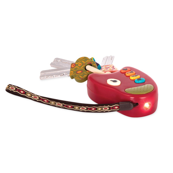 FUNKEYS zestaw kluczy samochodowych z pilotem i wbudowaną latarką - czerwony