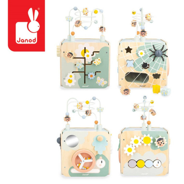 DREWNIANA KOSTKA EDUKACYJNA wielofunkcyjna z pętlą Sweet Cocoon