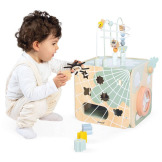 DREWNIANA KOSTKA EDUKACYJNA wielofunkcyjna z pętlą Sweet Cocoon