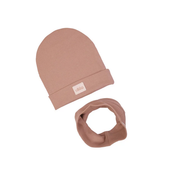 BEIGE LINE czapka z kominem na szyję 1-3 lat