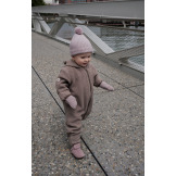 CZAPECZKA Z WEŁNY MERINO dla Maluszka 3-6 m Różowa Rose