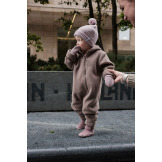 CZAPECZKA Z WEŁNY MERINO dla Maluszka 3-6 m Różowa Rose