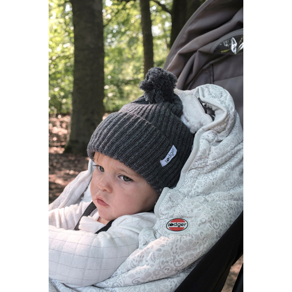 CZAPECZKA Z WEŁNY MERINO dla dziecka 1-2 lata Grafitowa Pigeon