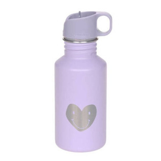 HEART LILAC bidon ze stali nierdzewnej z ustnikiem i uchwytem 500ml Little Gang