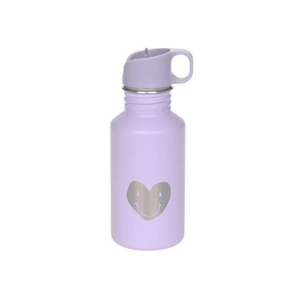 HEART LILAC bidon ze stali nierdzewnej z ustnikiem i uchwytem 500ml Little Gang