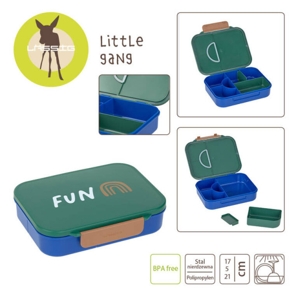 RAINBOW GREEN Lunchbox Bento z przegródkami Little Gang