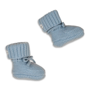 BUCIKI NIECHODKI Z WEŁNY MERINO 6-12 m Niebieskie Blue Fogg