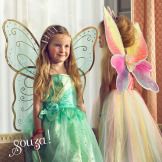WRÓŻKA CAMILLE Kostium sukienka i skrzydła motyla 8-10 lat