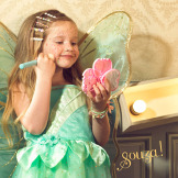 WRÓŻKA CAMILLE Kostium sukienka i skrzydła motyla 8-10 lat