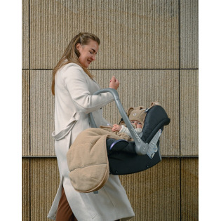 BEŻOWY zimowy polarowy śpiworek do wózka i fotelika Teddy Fleece Beige Lodger