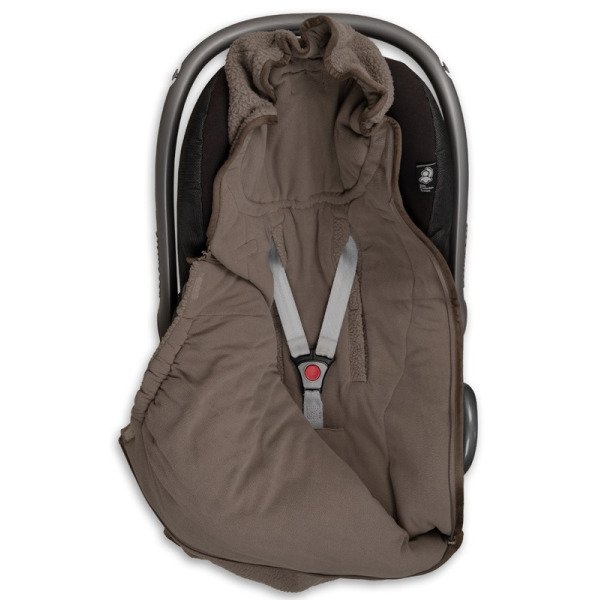 BRĄZOWY zimowy polarowy śpiworek do wózka i fotelika Teddy Fleece Buffalo