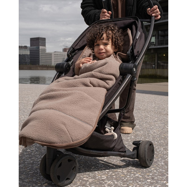 BRĄZOWY zimowy polarowy śpiworek do wózka i fotelika Teddy Fleece Buffalo