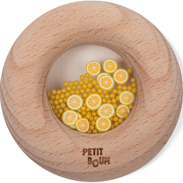 CYTRYNA drewniana grzechotka sensoryczna