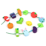 WARZYWA drewniana nawlekanka