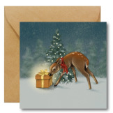 SARENKA Z PREZENTEM kartka świąteczna okolicznościowa na Boże Narodzenie Hi Little