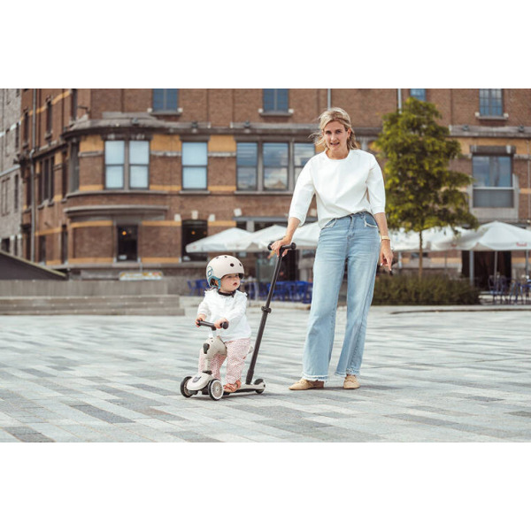 ASH szary highwaykick 1 Push and Go 2w1 Jeździk i hulajnoga z rączką do prowadzenia 1-5 lat