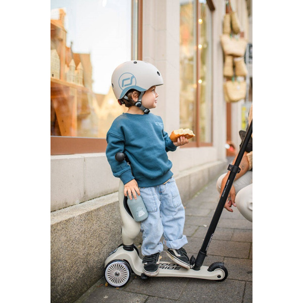 ASH szary highwaykick 1 Push and Go 2w1 Jeździk i hulajnoga z rączką do prowadzenia 1-5 lat