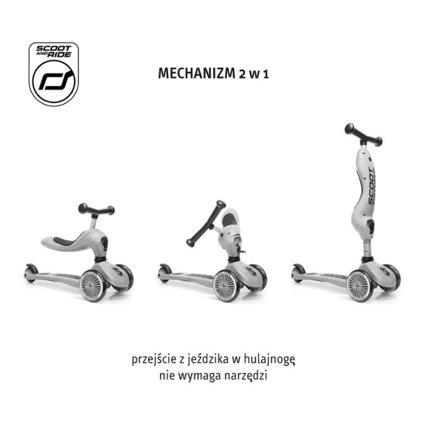 WILDBERRY highwaykick 1 Push and Go 2w1 Jeździk i hulajnoga z rączką do prowadzenia 1-5 lat