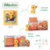 NA FARMIE miękka książeczka aktywizująca z mini-przytulanką Kaczorek Gaspard Lilliputiens 18m+