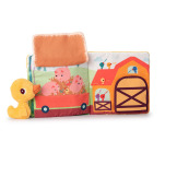 NA FARMIE miękka książeczka aktywizująca z mini-przytulanką Kaczorek Gaspard Lilliputiens 18m+