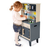 MOZAIKA duża drewniana kuchnia z dźwiękiem, światłem LED i 6 akcesoriami